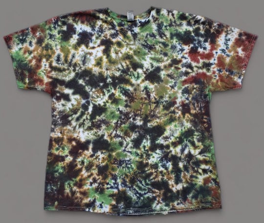 Camouflage Colors, Tie Dye Short Sleeve Handmade T-Shirt, ADULT Sizes