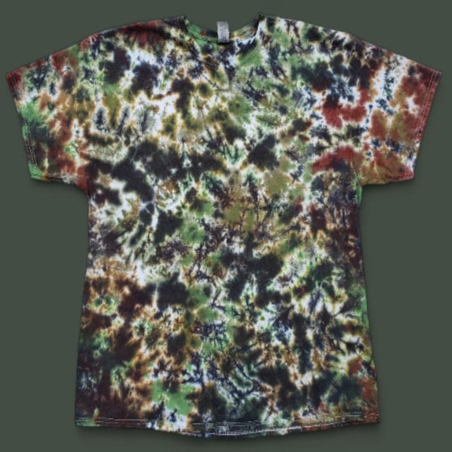 Camouflage Colors, Tie Dye Short Sleeve Handmade T-Shirt, ADULT Sizes