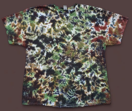 Camouflage Colors, Tie Dye Short Sleeve Handmade T-Shirt, ADULT Sizes