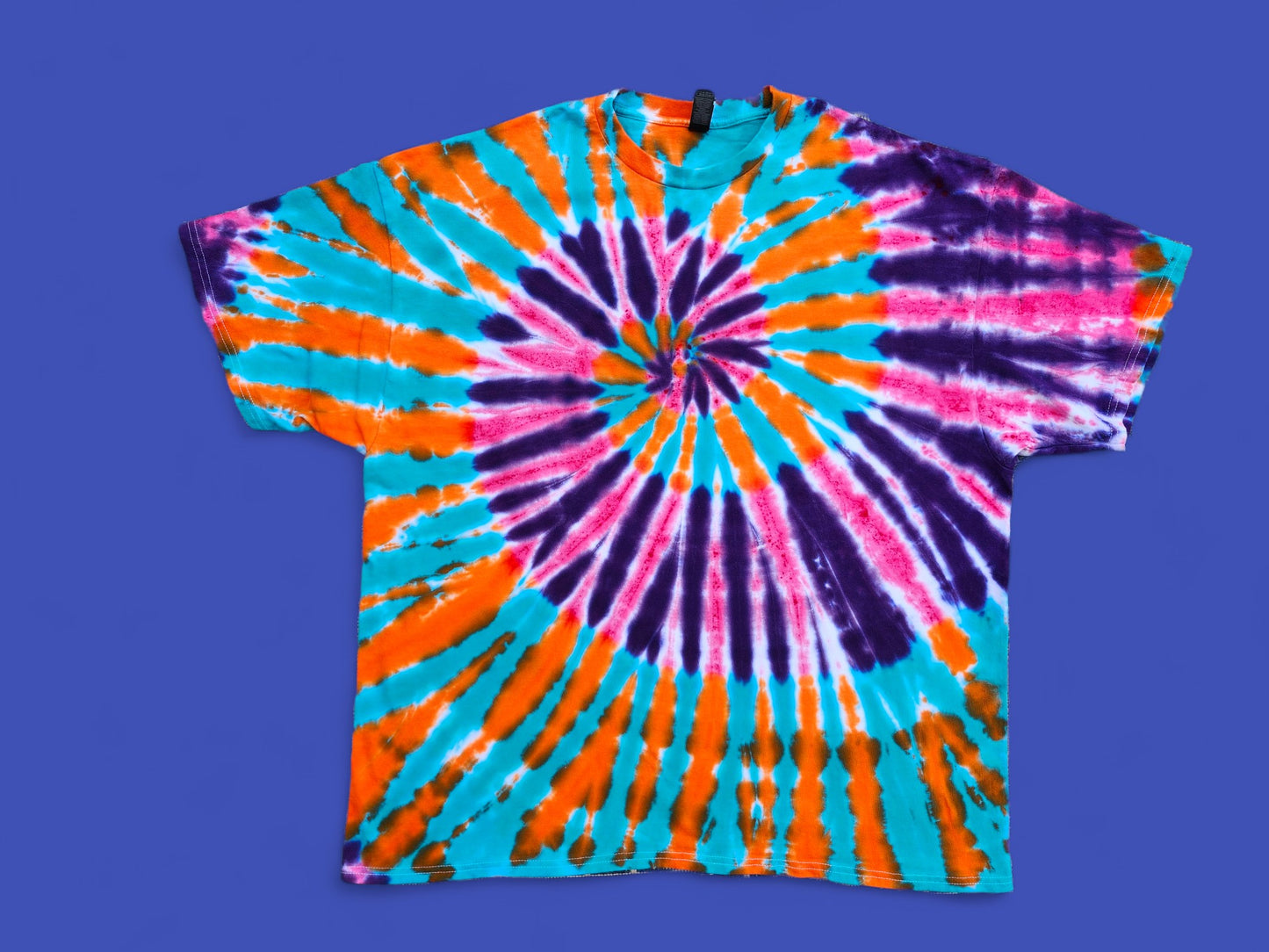 Spiral Tie Dye Shirt in Carnival Colors 2X