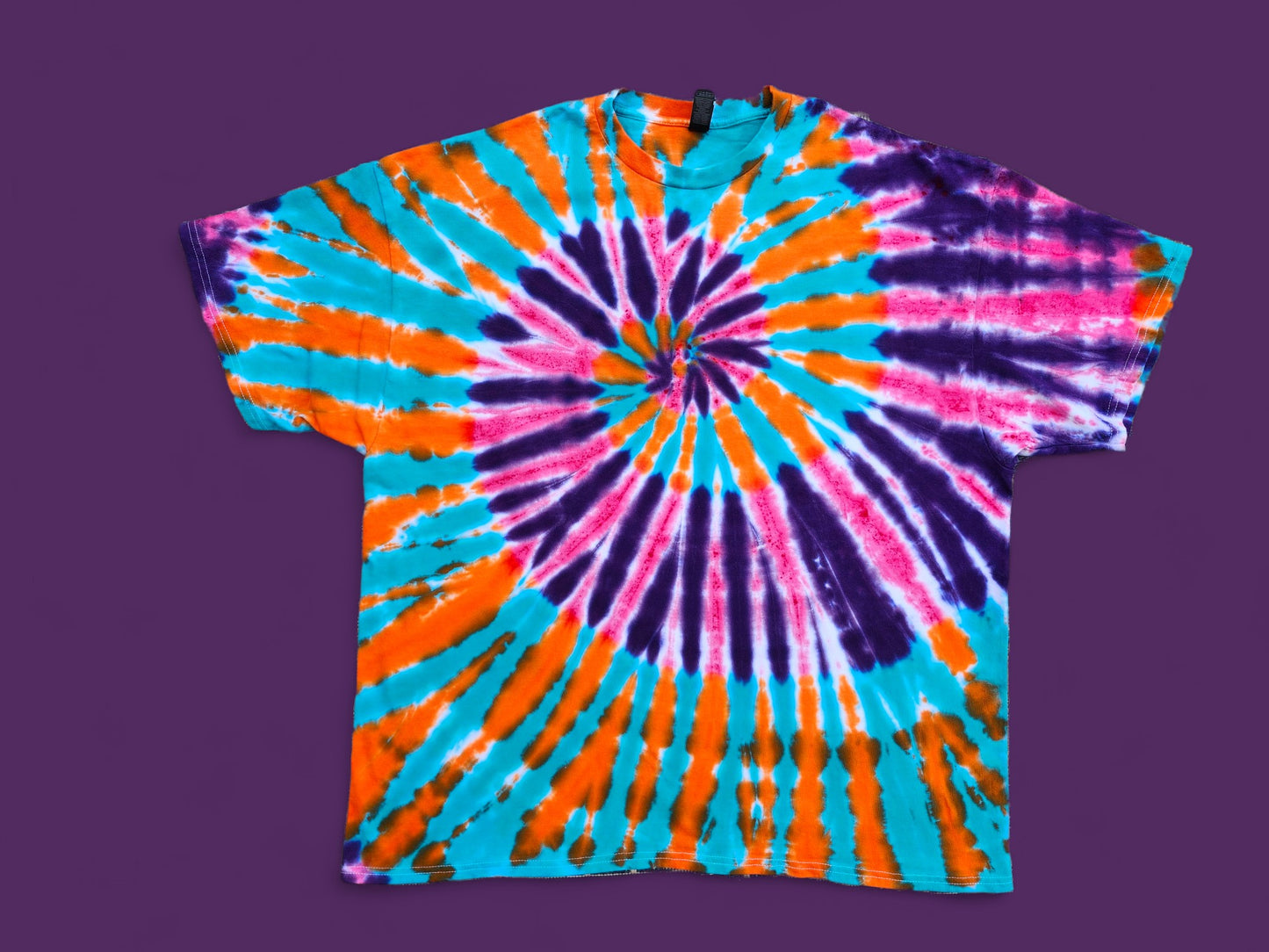 Spiral Tie Dye Shirt in Carnival Colors 2X