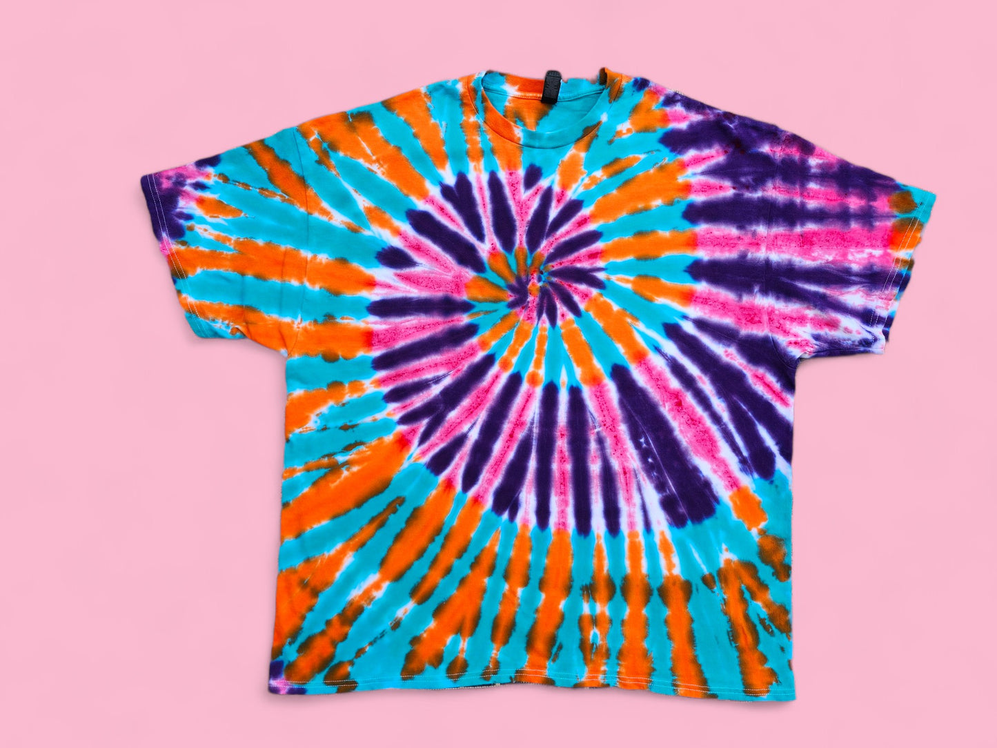 Spiral Tie Dye Shirt in Carnival Colors 2X