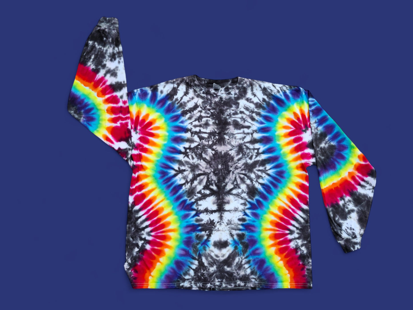 Tie Dye Long Sleeve Shirt ADULT Sizes in The Wavy Wave.