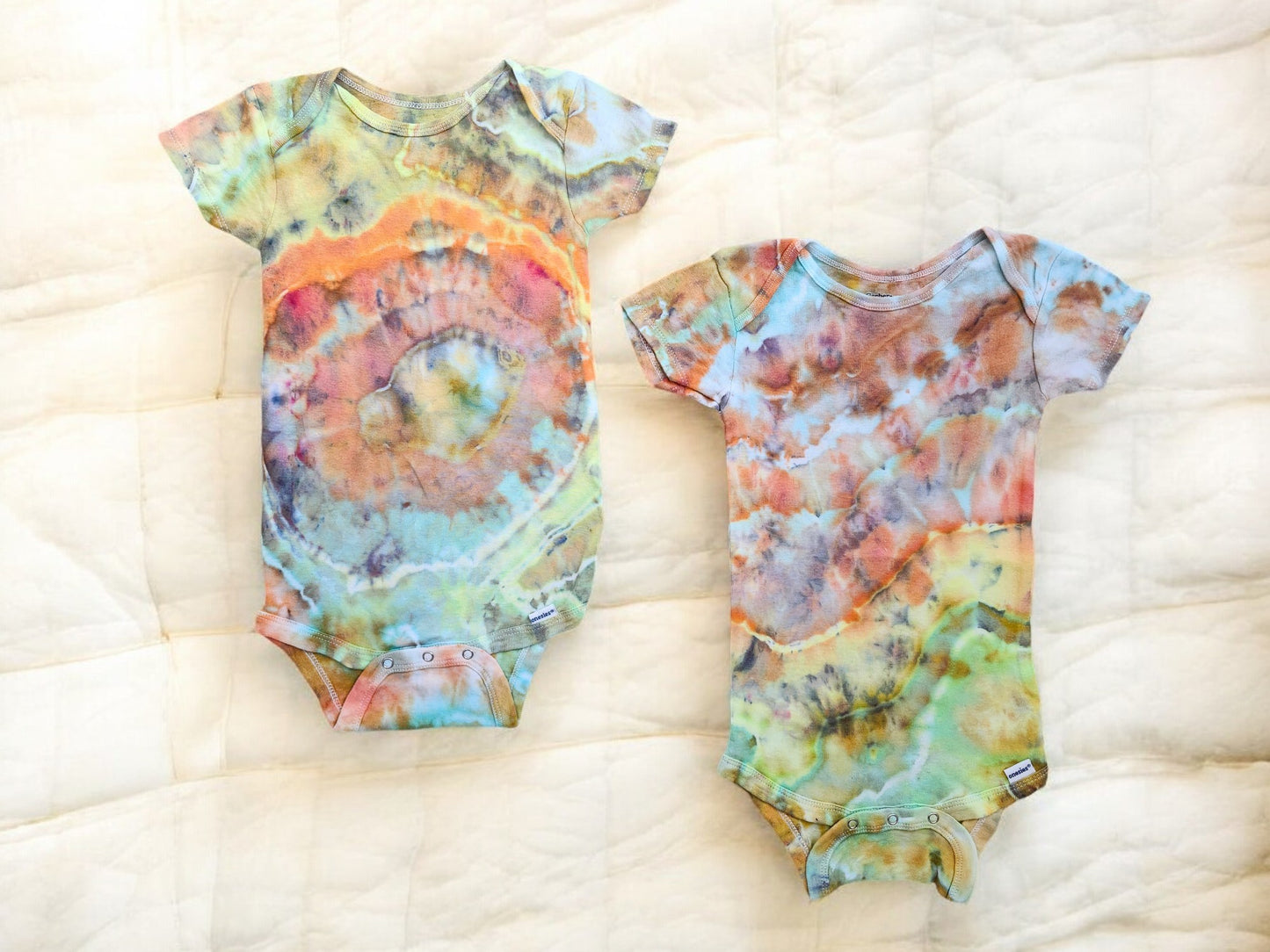 Ice Tie Dye Baby Bodysuits Set of 2, Size 24 Months