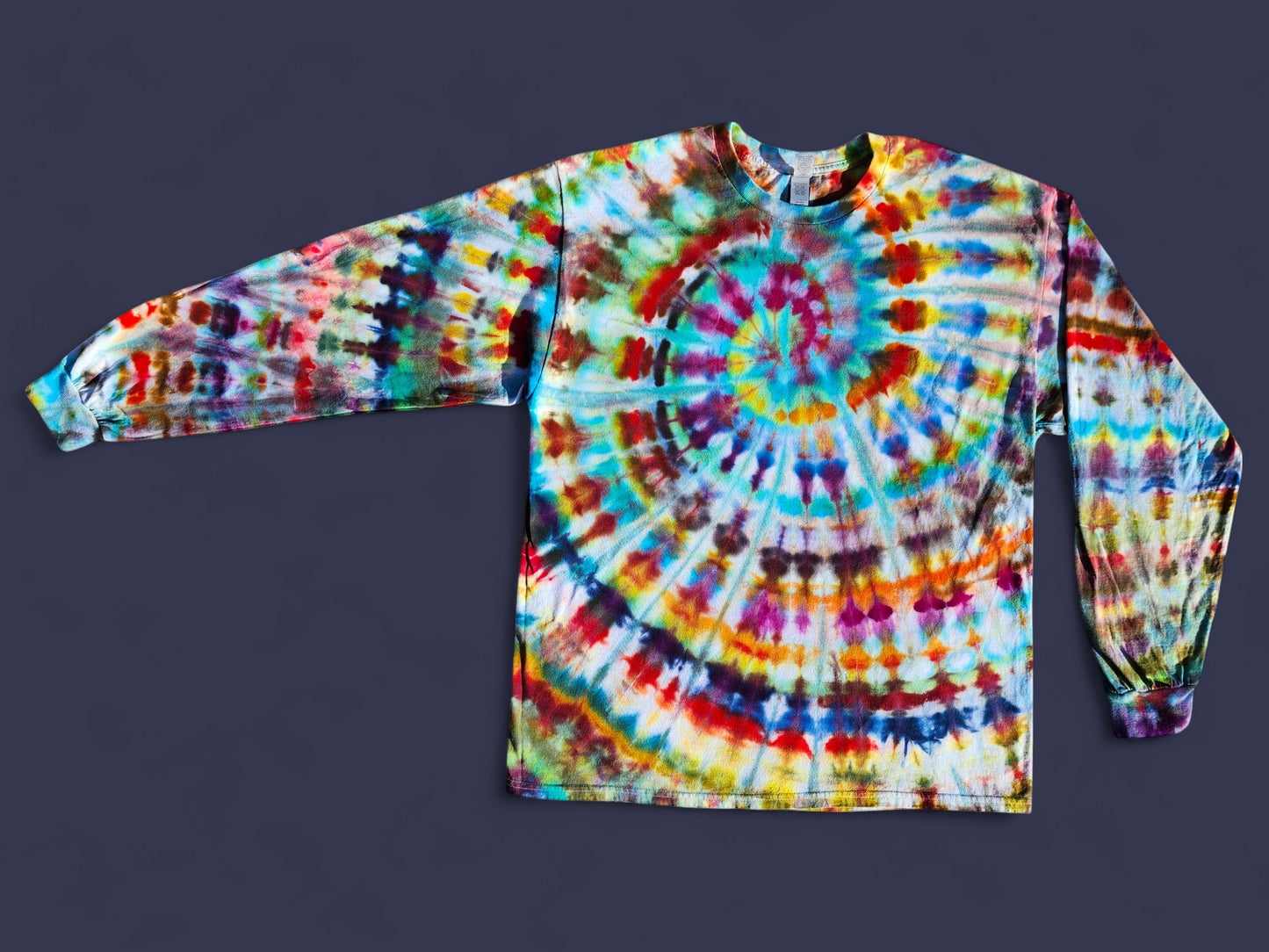 Wild Colors Ice Tie Dye Spiral LONG SLEEVE Shirt, Adult Sizes