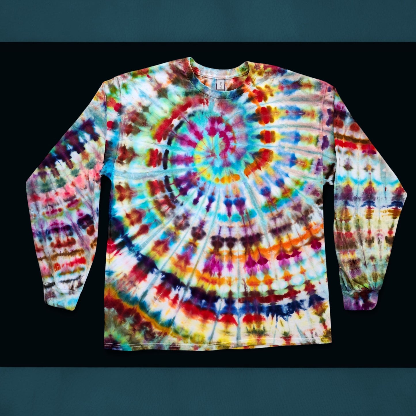 Wild Colors Ice Tie Dye Spiral LONG SLEEVE Shirt, Adult Sizes