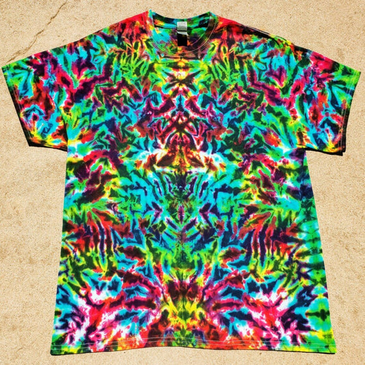 Dark Stained Glass Rainbow Tie Dye Shirt in ADULT Sizes