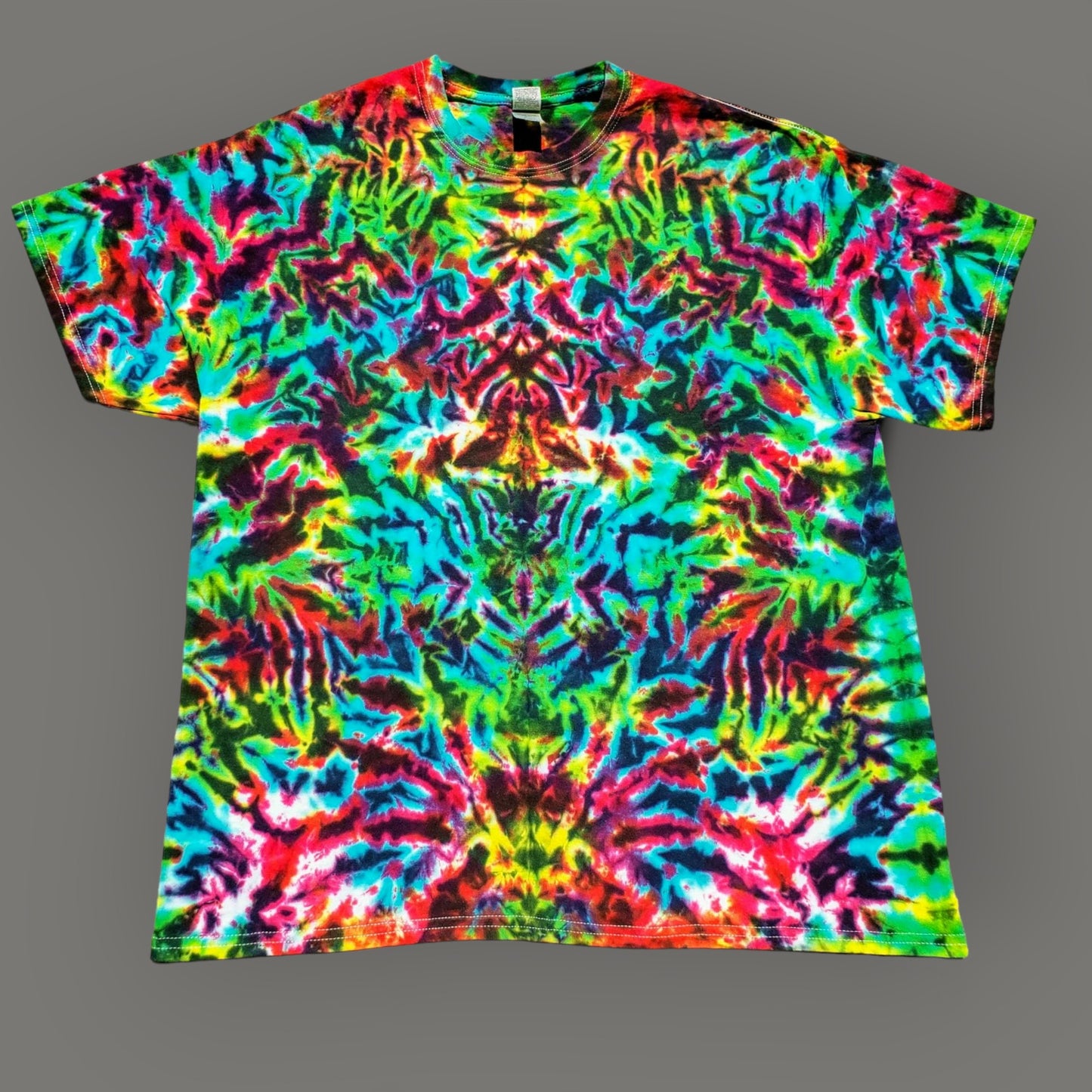 Dark Stained Glass Rainbow Tie Dye Shirt in ADULT Sizes