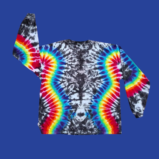 Tie Dye Long Sleeve Shirt ADULT Sizes in The Wavy Wave.