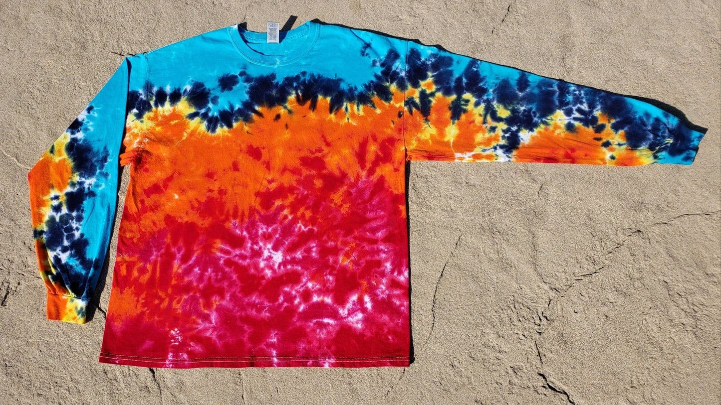 Colorful Sunset Scrunch Tie Dye **LONG SLEEVE** Shirt