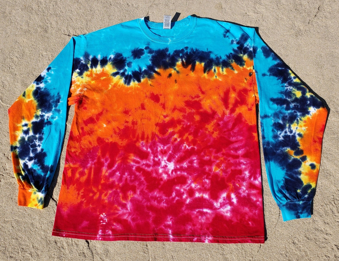 Colorful Sunset Scrunch Tie Dye **LONG SLEEVE** Shirt