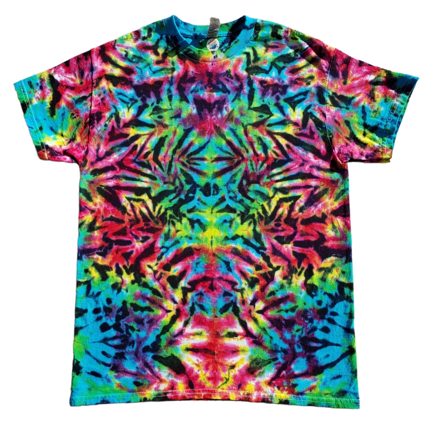 Dark Stained Glass Rainbow Tie Dye Shirt in ADULT Sizes