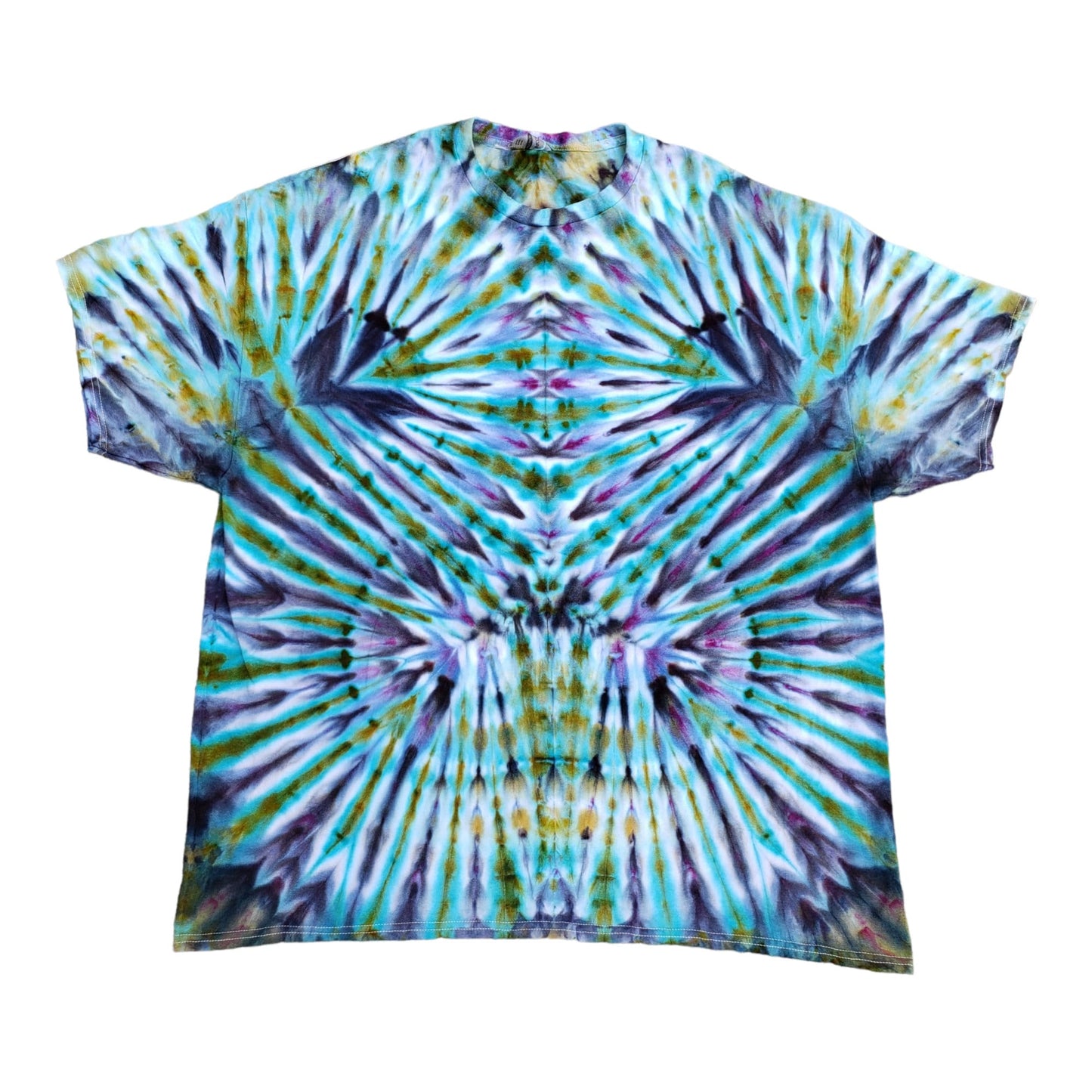 Midnight Mirage Blue Purple Tie Dye Curvy T-shirt - Adult 3X