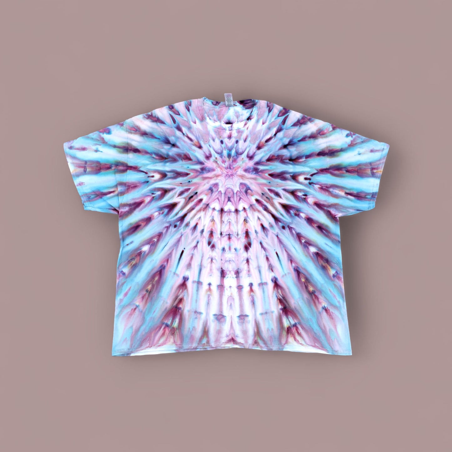 Ice Tie Dye Shirt in Strawberry Skies, Turquoise, Pinks, Purples, ADULT 3X Cool Pastel Colors