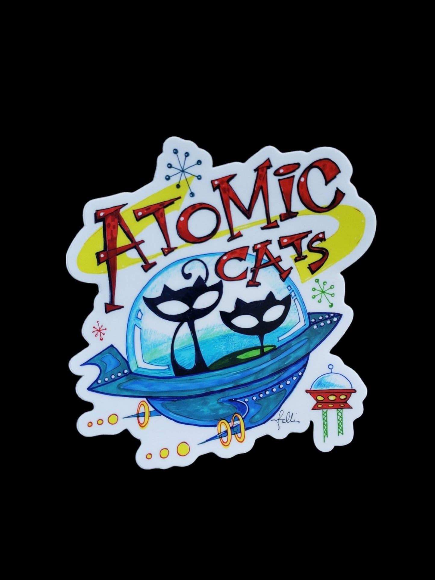 Atomic Cat Logo Sticker!   Sticker Size: 3.73″ × 4″