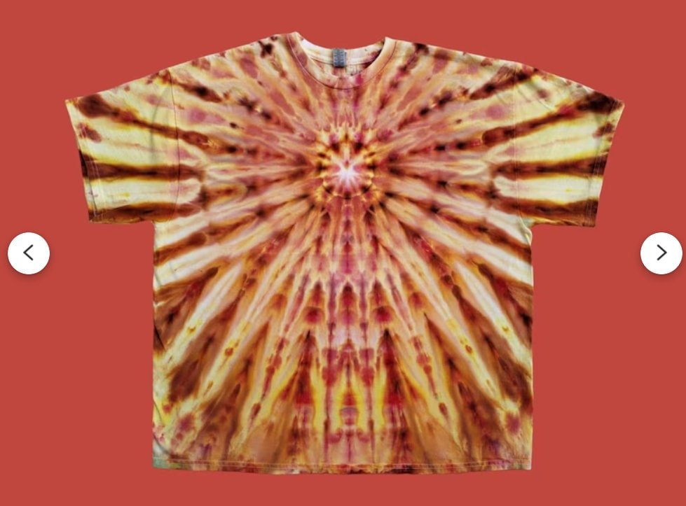 Radiant Sunburst Rust Orange Tie Dye T-Shirt - ADULT 2X