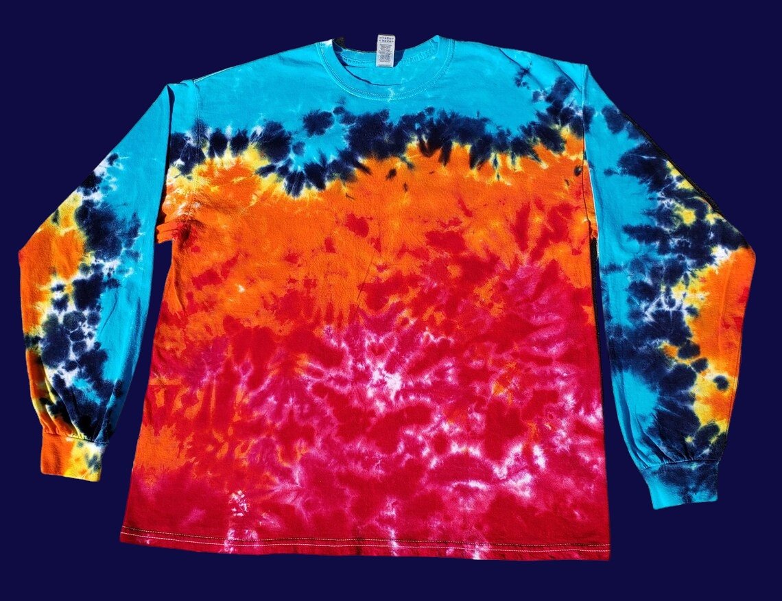 Colorful Sunset Scrunch Tie Dye **LONG SLEEVE** Shirt