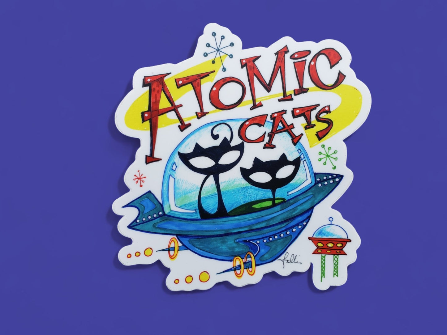 Atomic Cat Logo Sticker!   Sticker Size: 3.73″ × 4″