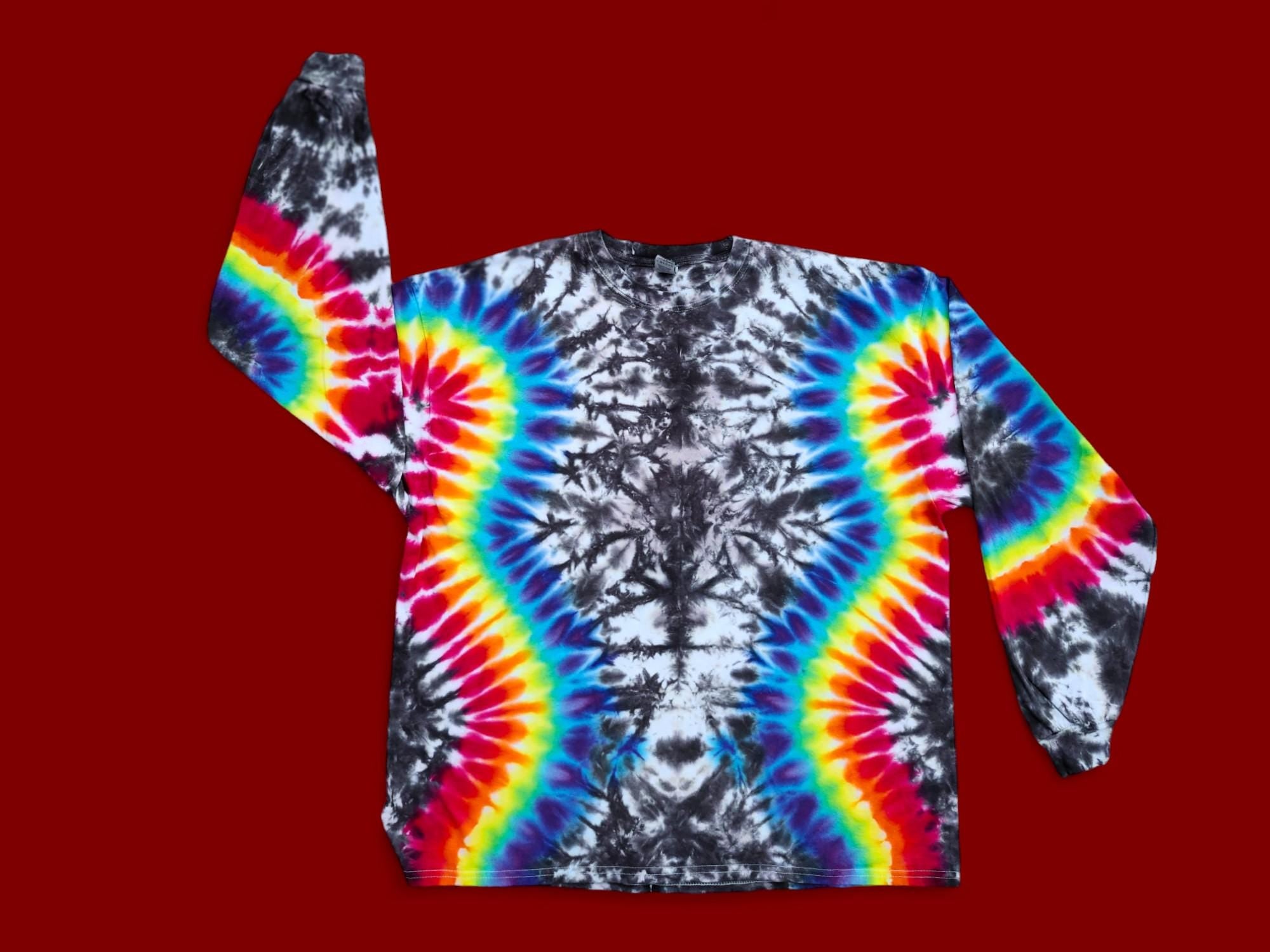 Fashion XL Tie Dye Long Sleeve Shirt Handmade Spiral