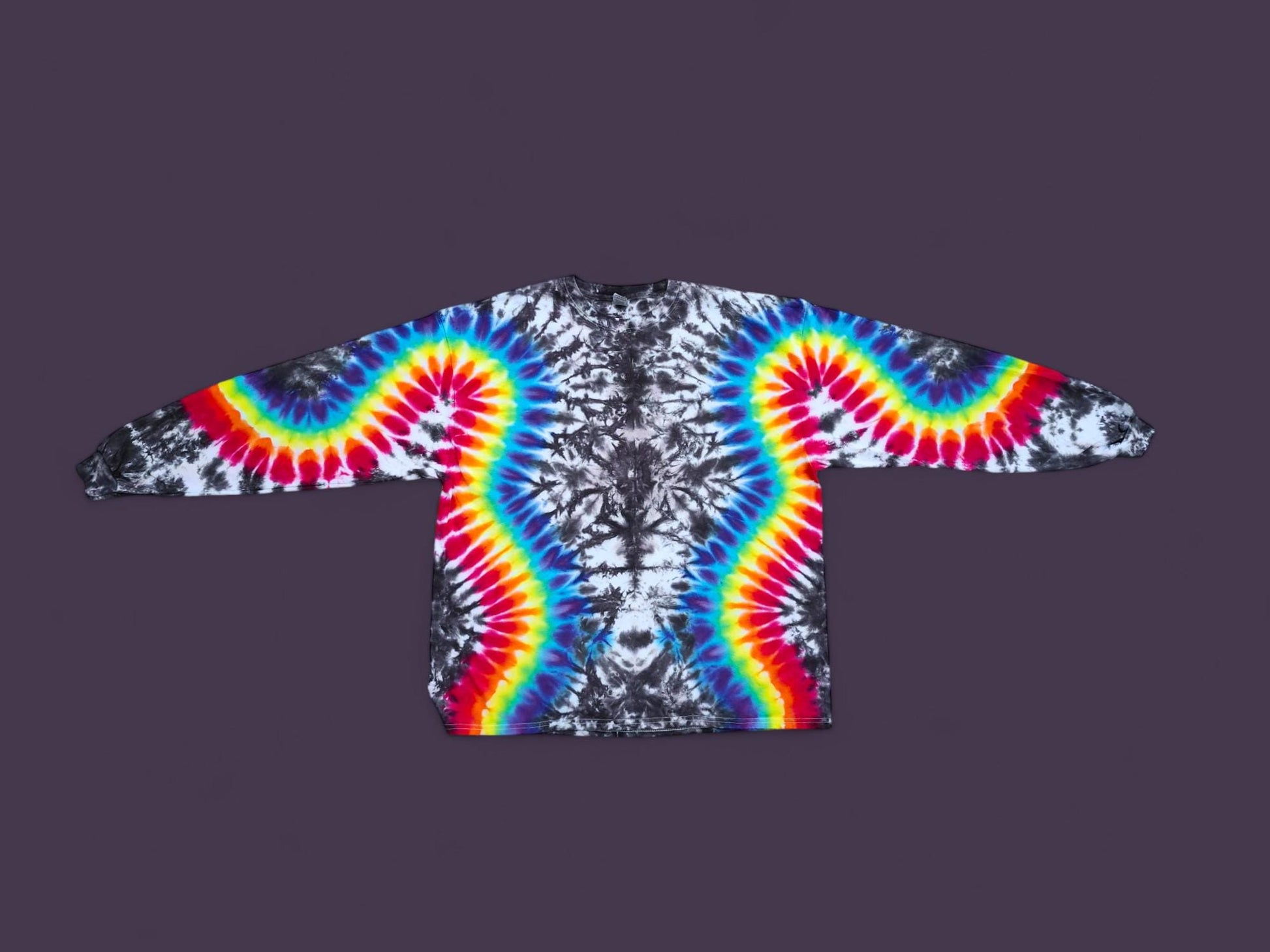 Tie Dye Long Sleeve Shirt ADULT Sizes in The Wavy Wave. Gift idea for her, him, Christmas, Birthdays. Psychedelic and Funky!